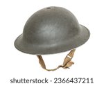 World war era brodie helmet isolated on white
