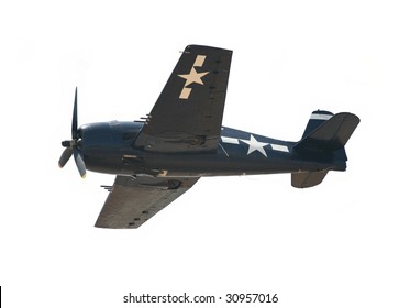 World War II American Fighter Plane Isolated On White Background