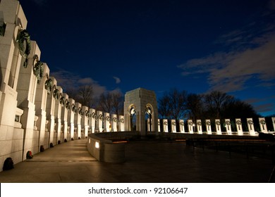 World War II Memorial At Night