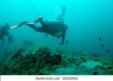 World War II Shipwreck Diving In Coron , Palawan, Philippines.