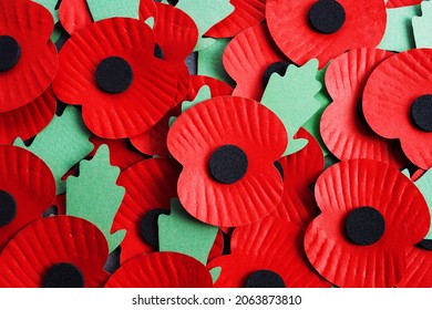 World War remembrance day. Red poppy is symbol of remembrance to those fallen in war. Red poppies background - Shutterstock ID 2063873810