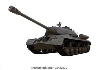 World War Two Legendary Guards Soviet Heavy Tank IS3 Iosif Stalin Isolated Over White Background