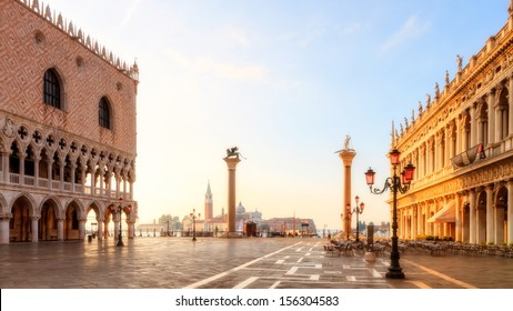 Worlds most beautiful square Piazza San Marco. Picture of the amazing historical square of San Marco in the lagoon city of stone Venice in Italy