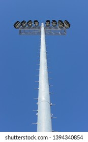 Worms Eye View Of Football Baseball Field Light, Stadium Flood Light 