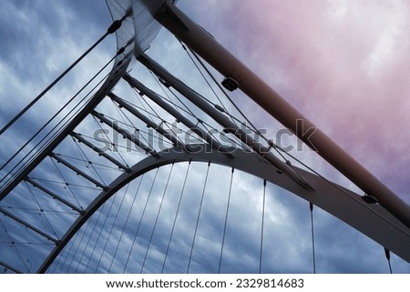 Worm's Eye View of Grey Steel Bridge