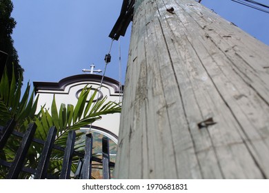 Worm's Eye View Looking At Church 