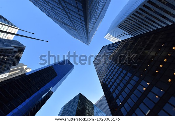 Wormseye View Architecture Blue Background Lower Stock Photo 1928385176 ...