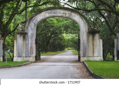 Wormsloe State Historic Site Located At Savannah Georgia.  Developed By Noble Jones As A Working Plantation.