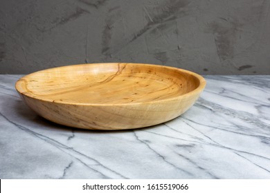 Wormy Maple Wood Bowl Hand Turned Litchen Decor