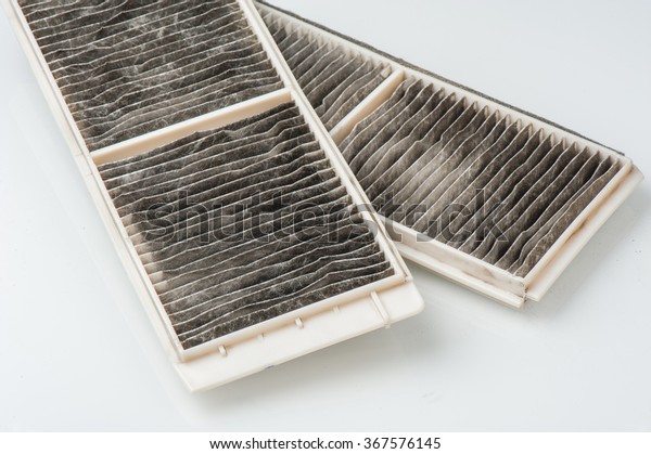 worn cabin air\
conditioner filter of car