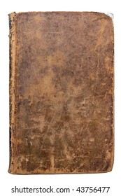 Worn Leather Book Cover Isolated On White