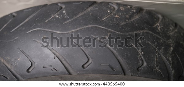 worn out car tyre close
up