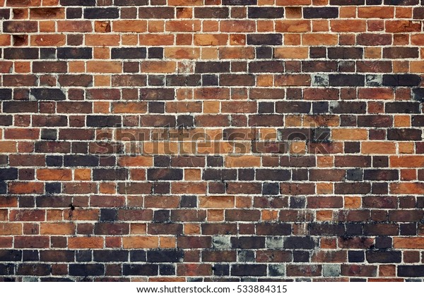 Worn Red Clay Brick Wall Old Stockfoto Jetzt Bearbeiten