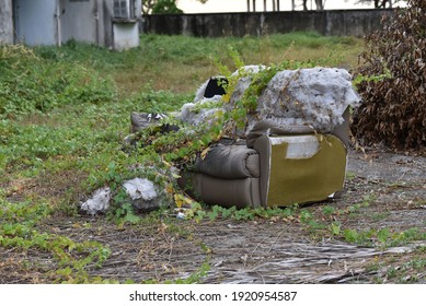 Worn Sofa Outside Idle Area