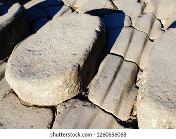 Worn Stepping Stones In Ancient Pompeii With Chariot Wheel Grooves Etched In The Stone