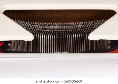 Worn types of an old German  typewriter – macro –
