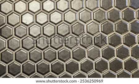 wornout black hexagonal tiles background