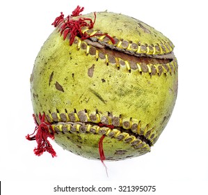 Worn-out And Torn Softball