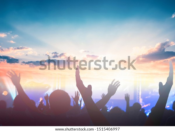 Worship Praise Concept Christian People Hand Stock Photo 1515406997 ...