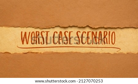 worst case scenario - risk analysis concept, handwriting on a handmade rag paper, web banner