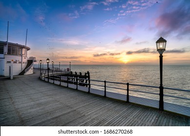 Worthing Pier, West Sussex At Sunset