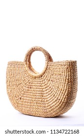 Woven Bag Or Straw Bag On White Background
