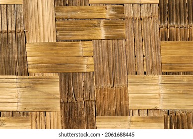 Woven bamboo mat as exterior wall of a house, Katchin State, Myanmar