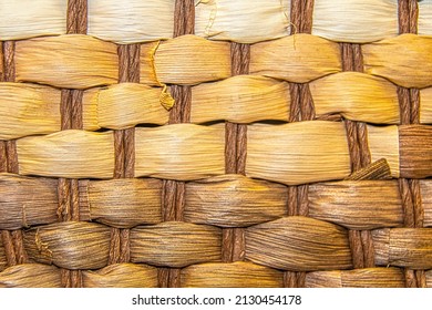 Woven Basket Background With Natural Materials - Darker At Bottom - Large Weave