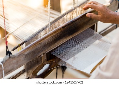 Woven fabrics northern communities of Chiang Mai,copy space. - Shutterstock ID 1241527702