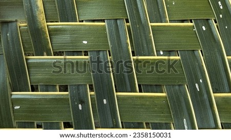 Woven palm leaves, woven that is rare.