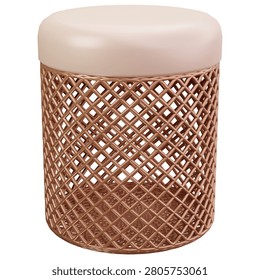 Woven Texture Cylindrical Stool 3D Illustrations