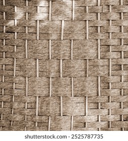 Woven Texture Rustic Material Close-Up Sepia Neutral Background Design