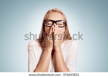 Similar – Image, Stock Photo Young woman looks amazed on the beach