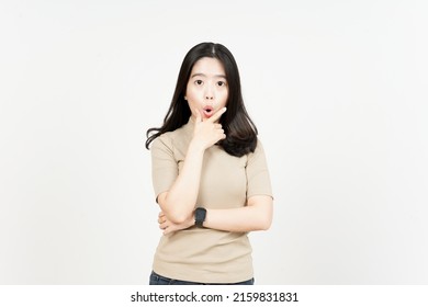 WOW Shocked Face Of Beautiful Asian Woman Isolated On White Background - Shutterstock ID 2159831831