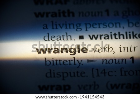 wrangle word in a dictionary. wrangle concept, definition.
