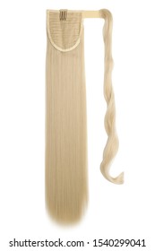 Wrap Round Clip In Wavy Bleached Blonde Synthetic Ponytail Hair Extension