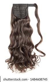 Wrap Round Clip In Wavy Brown Synthetic Ponytail Hair Extension