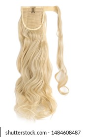 Wrap Round Clip In Wavy Platinum Blonde Synthetic Ponytail Hair Extension