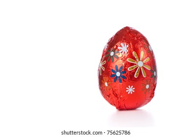 Wrapped Chocolated Easter Egg Isolated