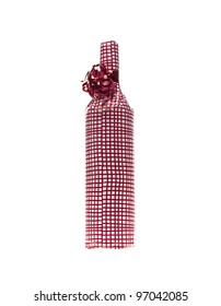 Wrapped In Wine Bottle On White Background