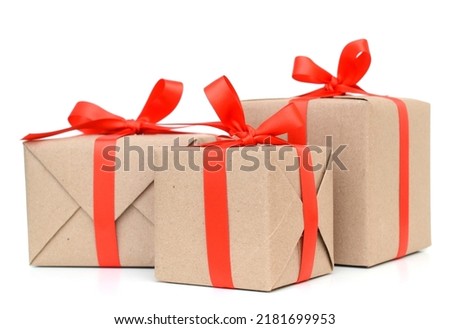 A wrapping various gift boxes on white