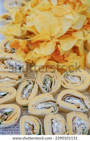Wraps with chips on a plate at a beachbar on Gran Canaria