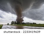 The wrath of nature. Tornado in Arizona USA. Photo from the event center. Hurricane.