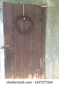 Wreath On The Old Barn Door