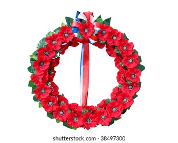 Wreath Of Poppies Isolated With Clipping Path