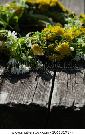 Similar – Wooden box filled with vegetables and flowers