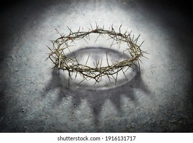 Wreath Of Thorns With King Crown Shadow - Passion And Triumph Of Jesus