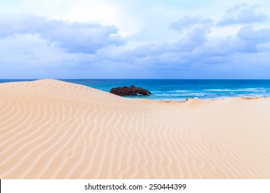 Wreck Boat On The Coast Of Boa Vista In Cape Verde, Cabo Verde