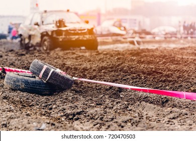 Wreck Car Dirt Race On Muddy Track