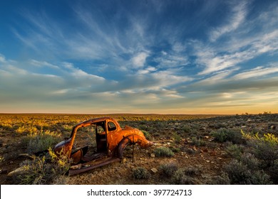 Wreck In Karoo Landscape